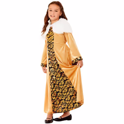 Smiffys Girls Deluxe Medieval Countess Costume Set - 10-12 Years, Gold/Black