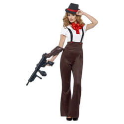 Smiffys Womens/Ladies Glam Gangster Costume Set - L, Black/Red