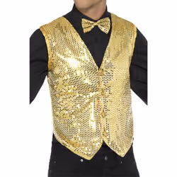 Smiffys Mens Sequin Costume Waistcoat