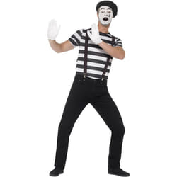 Smiffys Mens Mime Artist Costume Set - L, Black/White