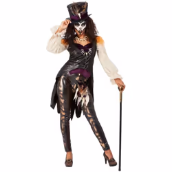 Smiffys Womens/Ladies Deluxe Witch Doctor Costume Set - M, Black