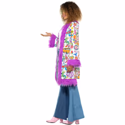 Smiffys Womens/Ladies 60s Groovy Hippie Coat - M, Multicoloured