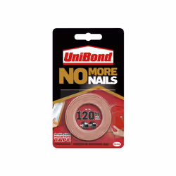 Unibond No More Nails Indoor & Outdoor Permanent Mounting Tape Roll 19mm X 1.5m
