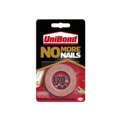 Unibond No More Nails Indoor & Outdoor Permanent Mounting Tape Roll 19mm X 1.5m