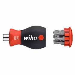 Wiha Magnetic Softfinish Stubby Screwdriver With Bit Magazine (sl, Ph)