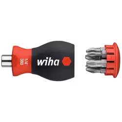 Wiha Magnetic Softfinish Stubby Screwdriver With Bit Magazine (ph, Pz)