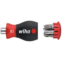Wiha Magnetic Softfinish Stubby Screwdriver With Bit Magazine (ph, Pz)