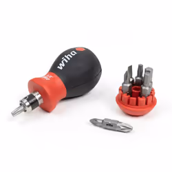 Wiha Magnetic Softfinish Stubby Screwdriver With Bit Magazine (ph, Pz)