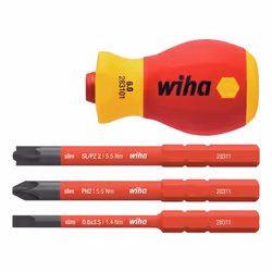 Wiha Softfinish Electric Slimvario Stubby Screwdriver Set, 4 Piece
