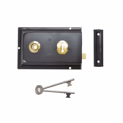 Yale Locks P334 Rim Lock 156 X 104mm - 156 x 104mm, Black