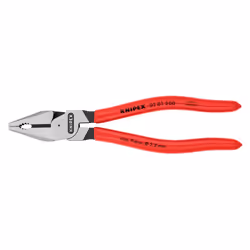 Knipex 02 01 Series High Leverage Combination Pliers, Plastic Coated Grip