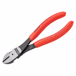 Knipex 74 01 Series High Leverage Diagonal Cutters, Plastic Coated Grips