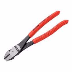 Knipex 74 01 Series High Leverage Diagonal Cutters, Plastic Coated Grips