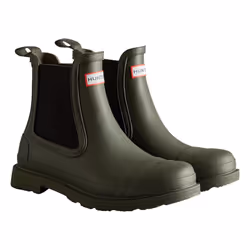 Hunter Mens Commando Chelsea Boots - 10 UK, Dark Olive