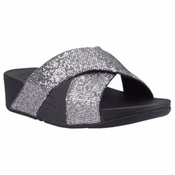 FitFlop Womens/Ladies Lulu Glitterball Cross Strap Sliders - 6 UK, Silver