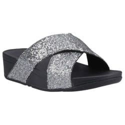 FitFlop Womens/Ladies Lulu Glitterball Cross Strap Sliders - 6 UK, Silver