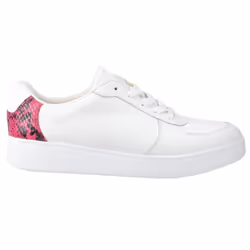 FitFlop Womens/Ladies Snake Print Leather Trainers - 8 UK, White/Raspberry