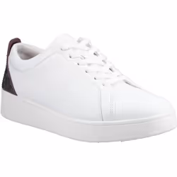 FitFlop Womens/Ladies Rally Crystal Leather Trainers - 7 UK, White/Mauve/Wine