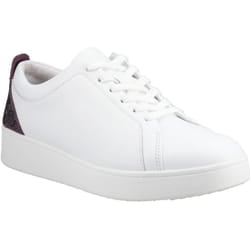 FitFlop Womens/Ladies Rally Crystal Leather Trainers - 7 UK, White/Mauve/Wine