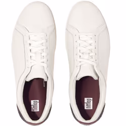 FitFlop Womens/Ladies Rally Crystal Leather Trainers - 7 UK, White/Mauve/Wine