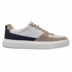 Geox Mens U Deiven Leather Trainers - 7 UK, Sand/White