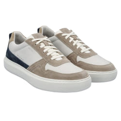 Geox Mens U Deiven Leather Trainers - 10 UK, Sand/White