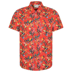 Mountain Warehouse Mens Tropical Leaves Short-Sleeved Shirt - XL, Orange