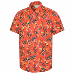 Mountain Warehouse Mens Tropical Leaves Short-Sleeved Shirt - XL, Orange