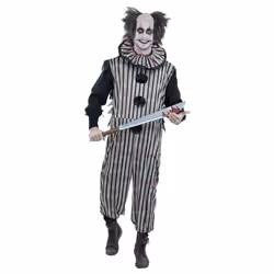 Smiffys Mens Vintage Clown Costume - M, Black/White