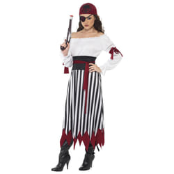 Smiffys Womens/Ladies Pirate Costume Set - M, Black/White