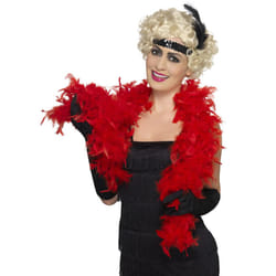 Smiffys Feather Costume Boa - One Size, Red