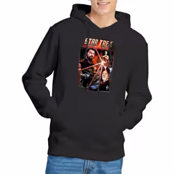 Star Trek Mens Panels Hoodie - L, Black