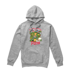 Teenage Mutant Ninja Turtles Mens Pizza Christmas Hoodie - XL, Sport Heather