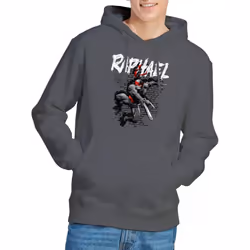 Teenage Mutant Ninja Turtles Mens Raphael Hoodie - XL, Charcoal