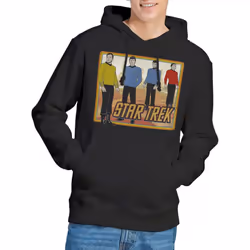 Star Trek Mens Classic Hoodie - L, Black