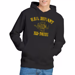 Star Trek Mens Defiant Athletic Hoodie - XL, Black