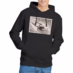 Star Trek Mens Enterprise Kanji Hoodie - XL, Black