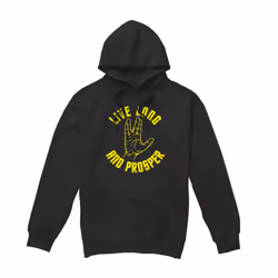 Star Trek Mens Live Long Hand Hoodie - XXL, Black
