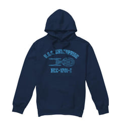 Star Trek Mens Enterprise E Athletic Hoodie - XXL, Navy