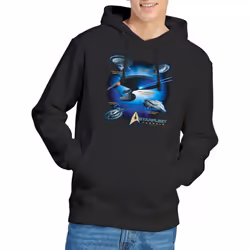 Star Trek Mens Starfleet Vessels Hoodie - XL, Black