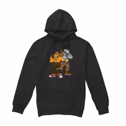 Teenage Mutant Ninja Turtles Mens Bebop & Rocksteady Hoodie - L, Black