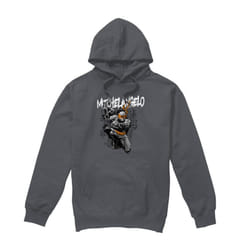 Teenage Mutant Ninja Turtles Mens Michelangelo Hoodie - L, Charcoal