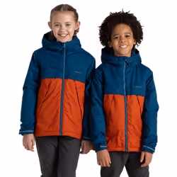 Craghoppers Childrens/Kids Risco Waterproof Jacket - 3-4 Years, Tourmaline Blue/Carnelian Orange