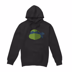 Teenage Mutant Ninja Turtles Mens Leonardo Face Hoodie - L, Black