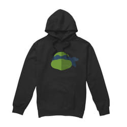 Teenage Mutant Ninja Turtles Mens Leonardo Face Hoodie - L, Black