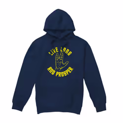 Star Trek Mens Live Long Hand Hoodie - M, Navy