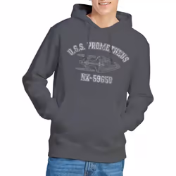 Star Trek Mens Prometheus Athletic Hoodie - S, Charcoal