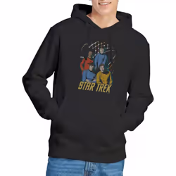 Star Trek Mens Warp Factor 4 Hoodie - XXL, Black