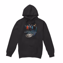 Star Trek Mens Enterprise Crew Hoodie - S, Black