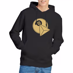 Star Trek Mens Vulcan Logo Hoodie - L, Black